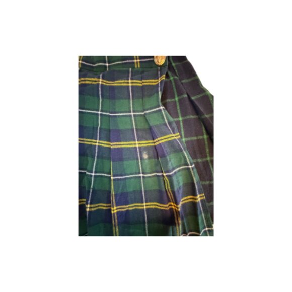 **USED Green and Blue Plaid ANTHROPOLOGIE Mini Skirt Size XS (BB0828) - Picture 3 of 3
